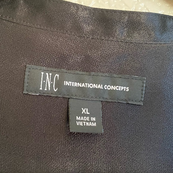 INC International Concepts Men's Satin Mandarin Collar Button Down Shirt - Picture 7 of 9